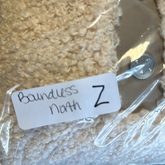 BOUNDLESS NORTH CREAM Sherpa Snap warm woman bohemian oversized cozy pullover M - Picture 9 of 13